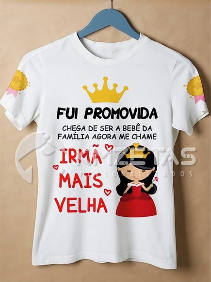 Blusa Promovida a Irmã Mais Velha Camisa Princesa