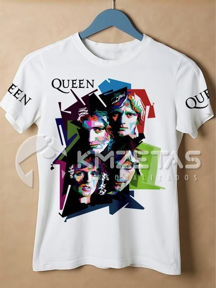 Blusa Queen Camisa Freddie Mercury Roger Brian John Rock