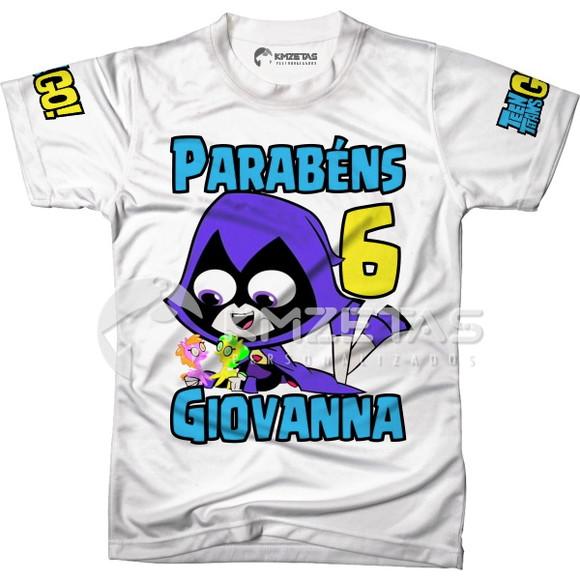 Blusa Raven Jovens Titans Festa Aniversário Personalizada