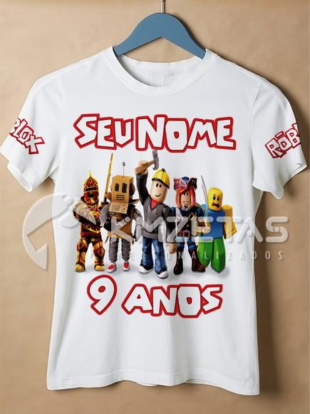 Blusa Roblox Festa Infantil Game Jogo Camisa Personalizada