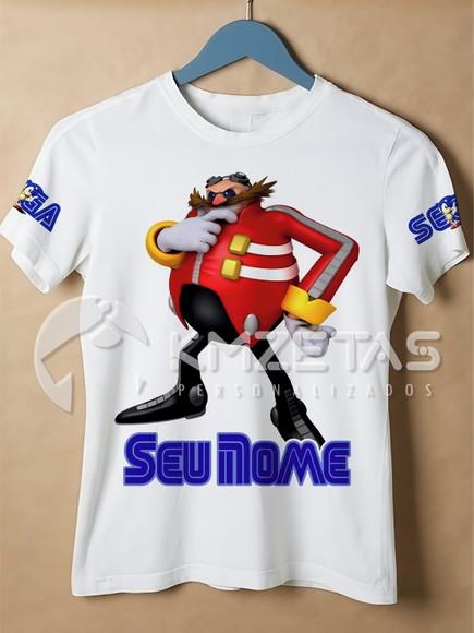 Blusa Robotnik Eggman Sonic Infantil Adulto Personalizada