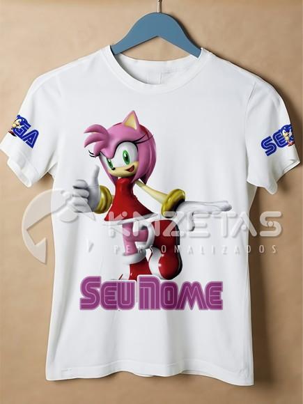 Blusa Sonic Amy Rose Infantil Adulto Personalizada