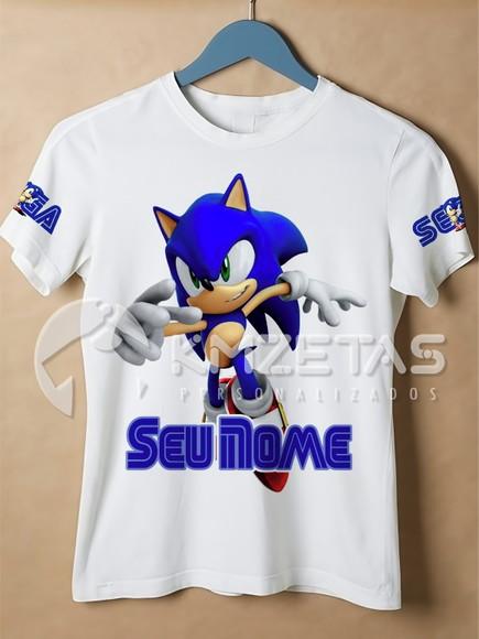 Blusa Sonic Infantil Adulto Personalizada