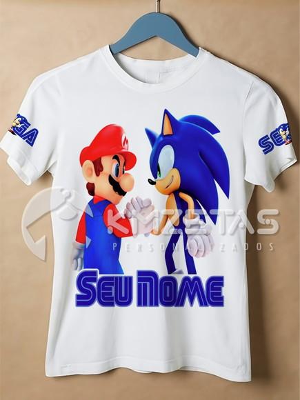 Blusa Sonic Mario Bros Infantil Adulto Personalizada