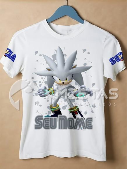 Blusa Sonic Silver Festa Infantil Adulto Personalizada