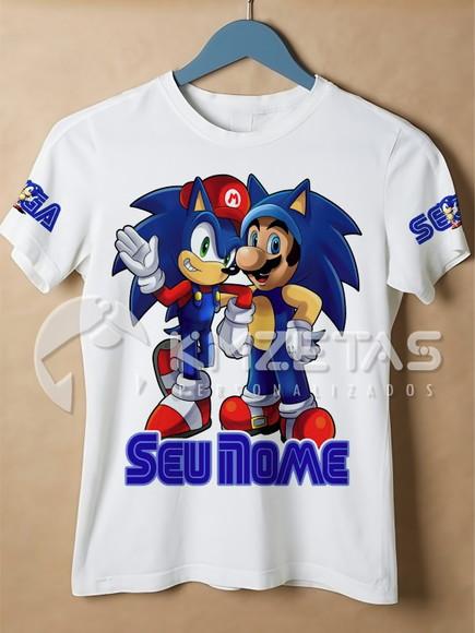 Blusa Sonic Mario Infantil Adulto Personalizada