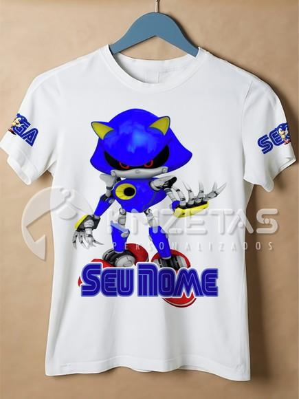 Blusa Sonic Metal Festa Infantil Adulto Personalizada