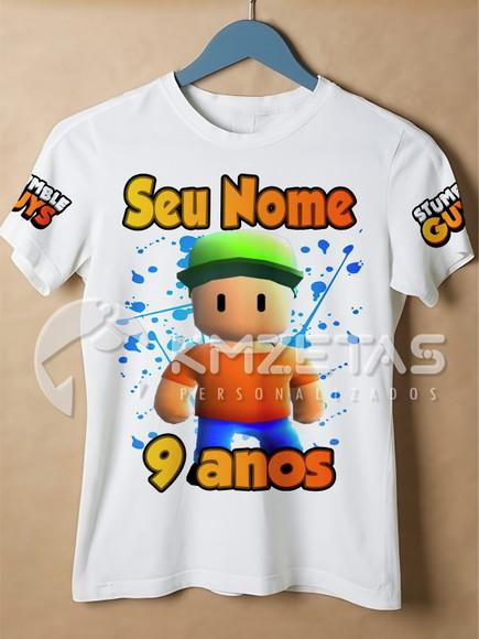 Blusa Stumble Guys Festa Aniversário Camisa Decoração Roupa