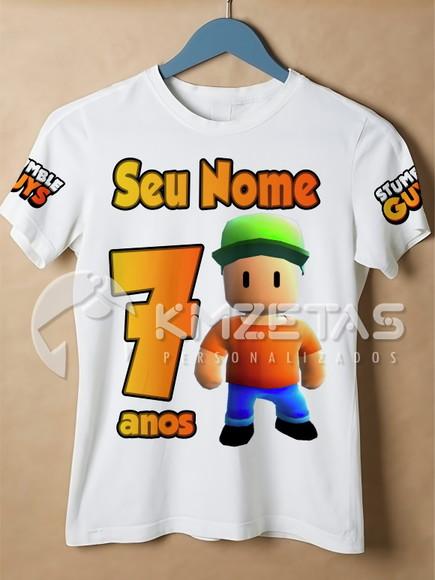 Blusa Stumble Guys Festa Infantil Adulto Personalizada