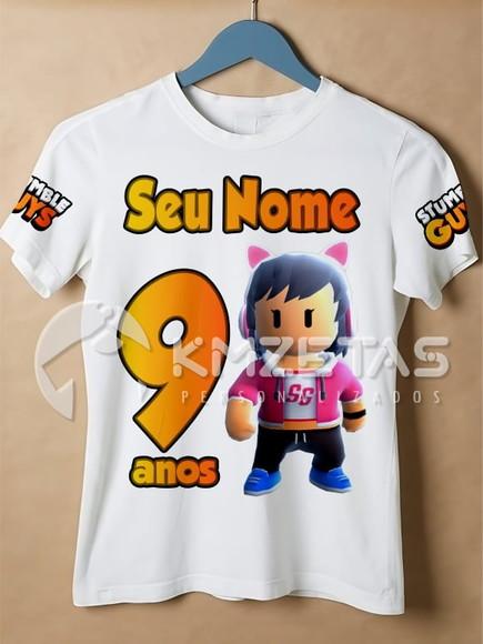 Blusa Stumble Guys Festa Aniversário Menina Camisa T-shirt