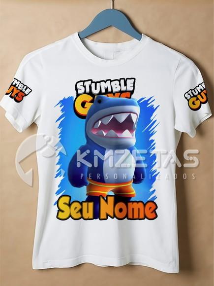 Blusa Stumble Guys Megalodon Tubarão Game Jogo Personalizada