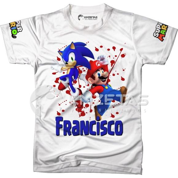 Blusa Super Mario Bros Sonic Hedgehog Infantil Adulto