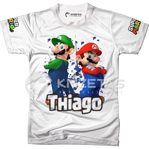 Blusa Super Mario Bros Luigi Infantil Adulto Personalizada