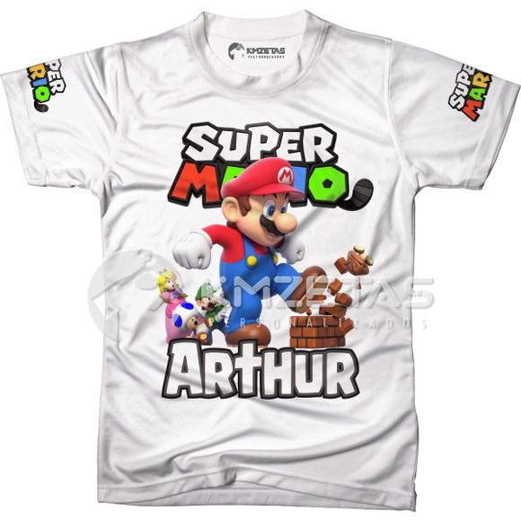Blusa Super Mario Bros Luigi Toad Peach Infantil Adulto