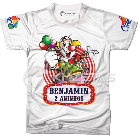 Blusa Tema Circo Palhaço Infantil Festa Personalizada