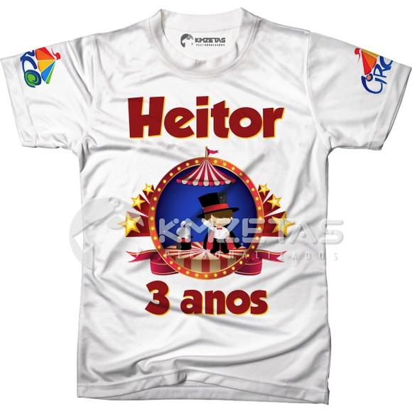 Blusa Tema Circo para Festa Infantil Mágico Aniversário