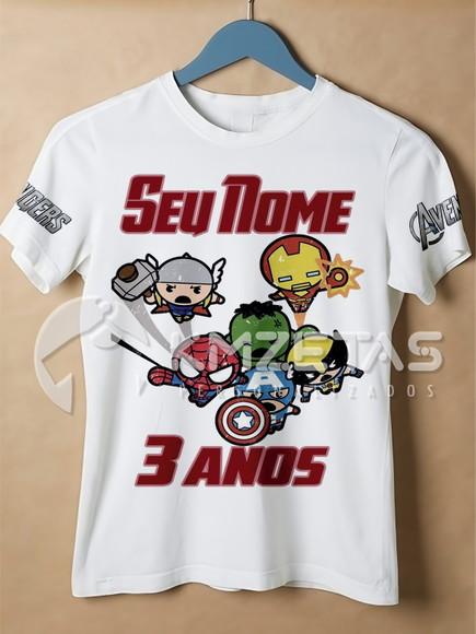 Blusa Vingadores Avengers Camisa Festa Aniversário
