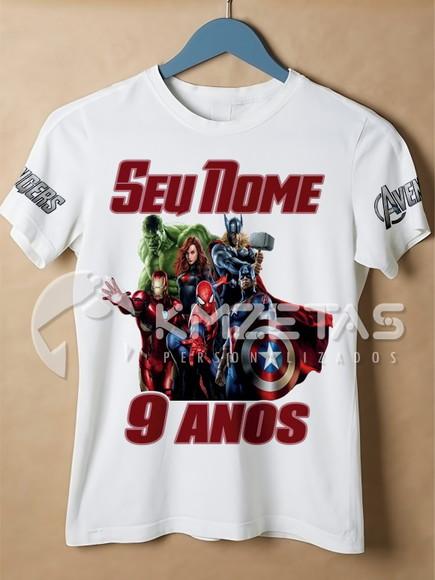Blusa Vingadores Avengers Homem Aranha Camisa Personalizada