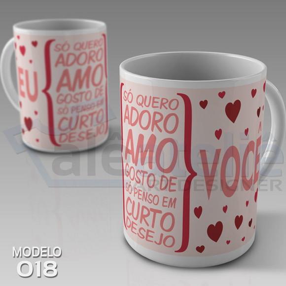 Caneca Dia dos Namorados I Love You Eu só penso em Você