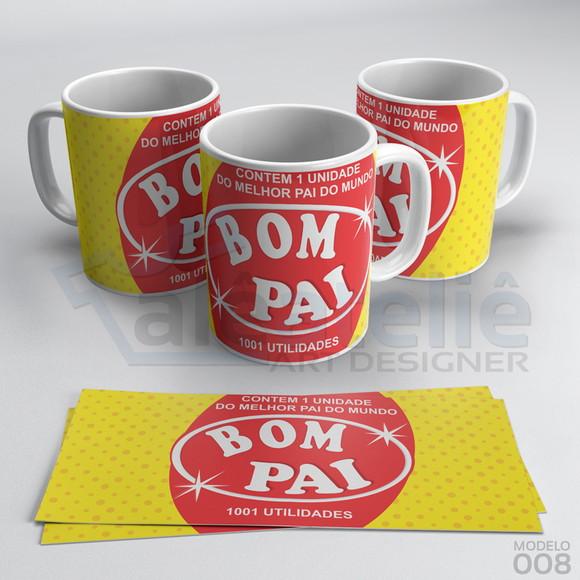 Caneca Dia dos Pais Personalizada - Bom Pai 1001 Utilidades