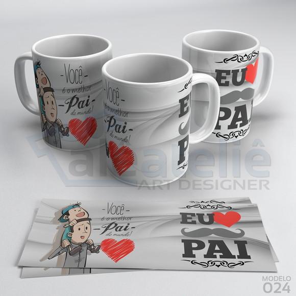 Caneca Dia dos Pais Personalizada - Eu Amo Meu Pai Mustache