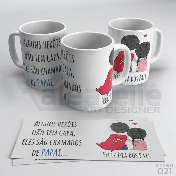 Caneca Dia dos Pais Personalizada - Pai Herói sem Capa