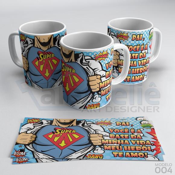 Caneca Dia dos Pais Personalizada - Super Pai Meu Herói