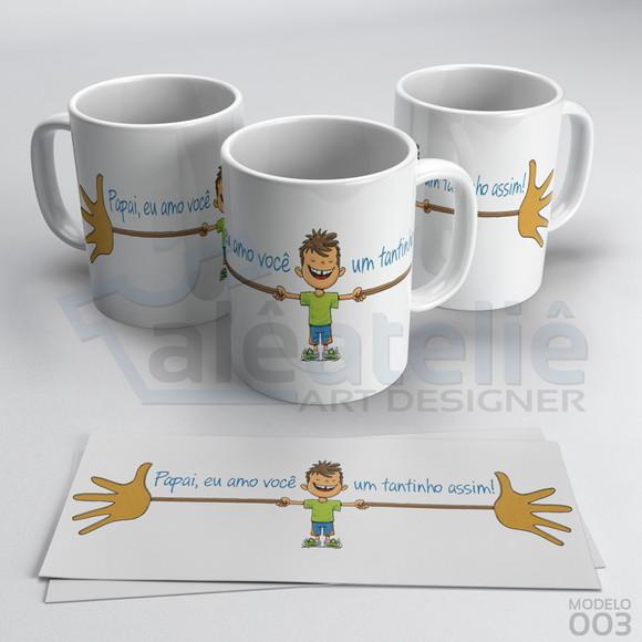 Caneca Dia dos Pais Personalizada - Te Amo Desse Tamanhão
