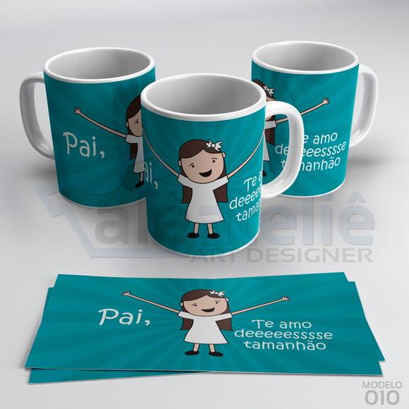 Caneca Dia dos Pais Personalizada - Te Amo Desse Tamanhão