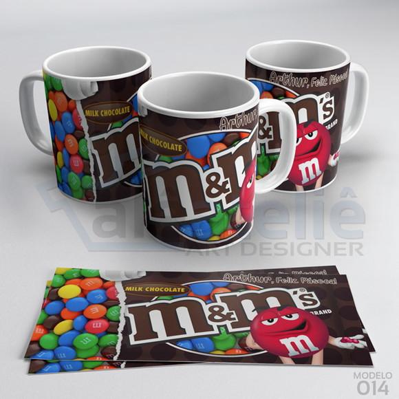 Caneca Feliz Páscoa Chocolate M&M's Personalizada com Nome