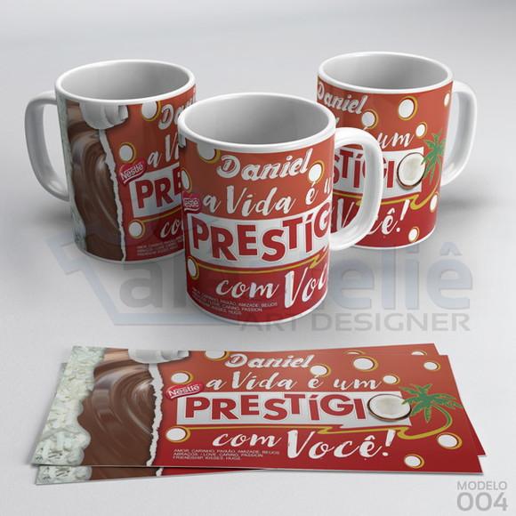 Caneca Páscoa Chocolate Prestígio Personalizada com Nome
