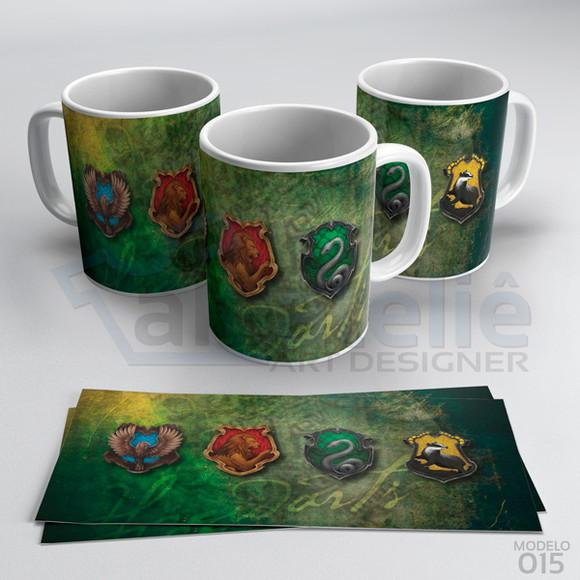 Caneca Harry Potter Símbolo Hogwarts Personalizada Porcelana