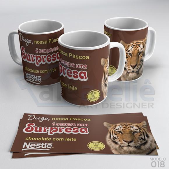 Caneca Páscoa Chocolate Surpresa Personalizada com Nome