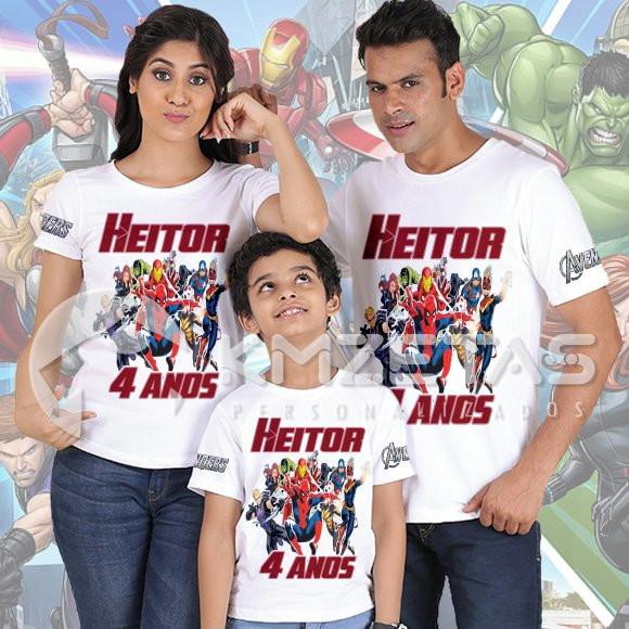 Kit 3 Blusas Vingadores Avengers Kit Festa Infantil