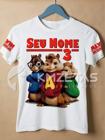 Blusa Alvin e os Esquilos Festa Aniversário Infantil
