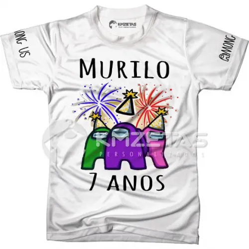 Blusa Among Us Aniversario Infantil Adulto Personalizada