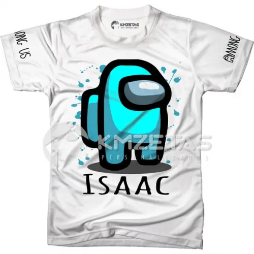 Blusa Among Us Ciano Infantil Adulto Personalizada