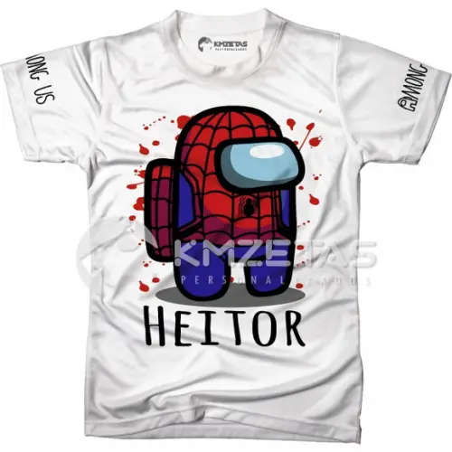 Blusa Among Us Homem Aranha Infantil Adulto Personalizada