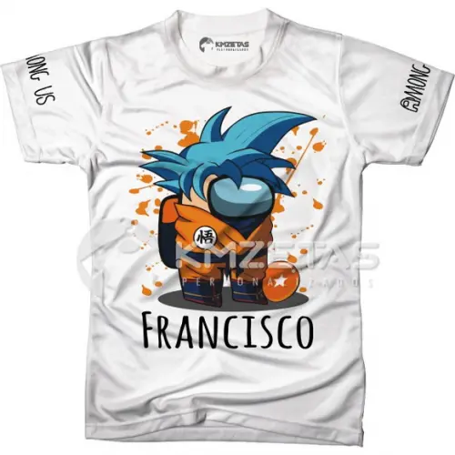 Blusa Among Us Goku Dragon Ball Infantil Personalizada
