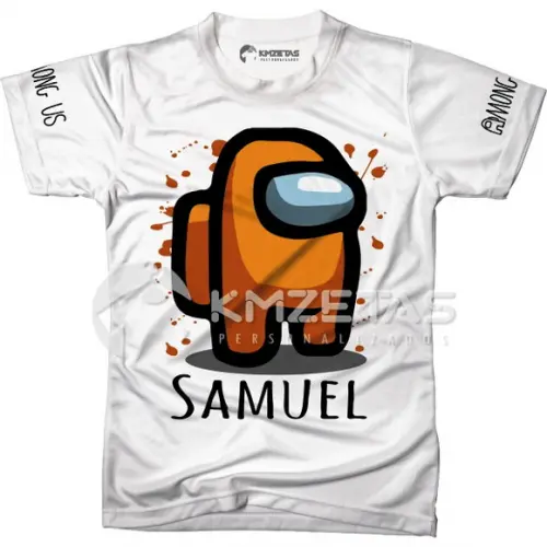Blusa Among Us Laranja Infantil Adulto Personalizada