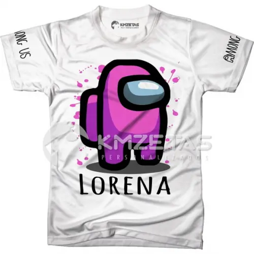 Blusa Among Us Rosa Pink Infantil Adulto Personalizada