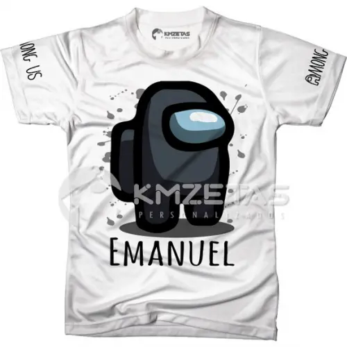Blusa Among Us Preto Infantil Adulto Personalizada