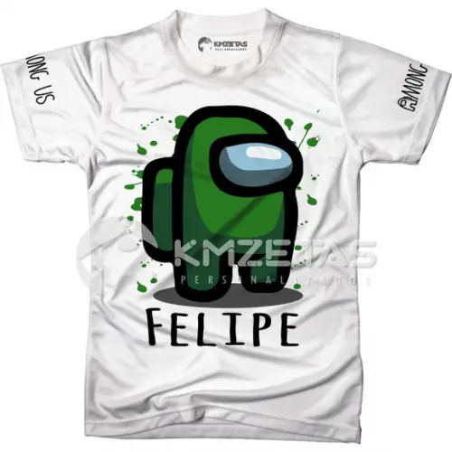 Blusa Among Us Verde Infantil Adulto Personalizada