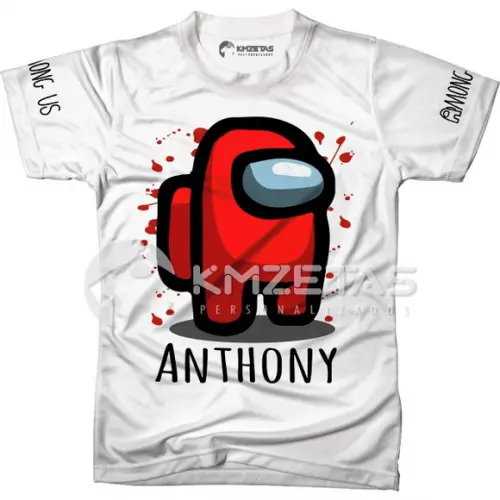Blusa Among Us Vermelho Infantil Adulto Personalizada