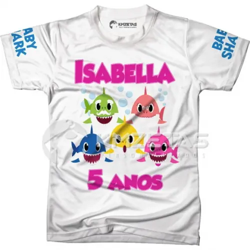 Blusa Baby Shark Aniversario Infantil Personalizada