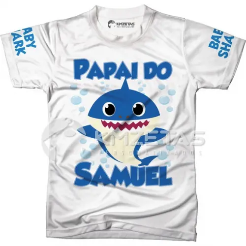 Blusa Baby Shark Papai Tubarão Personalizada