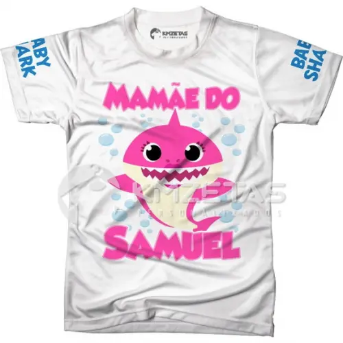Blusa Baby Shark Mamãe Tubarão Personalizada