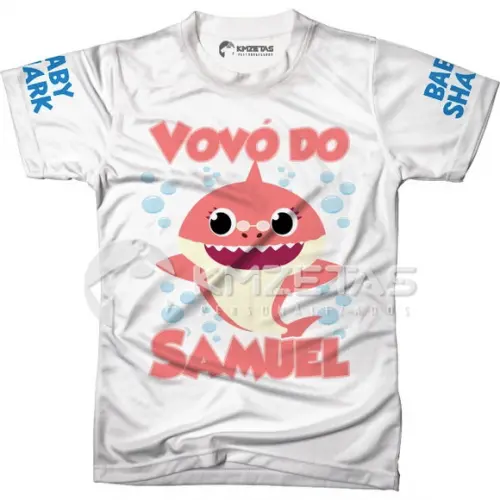 Blusa Baby Shark Vovó Tubarão Personalizada