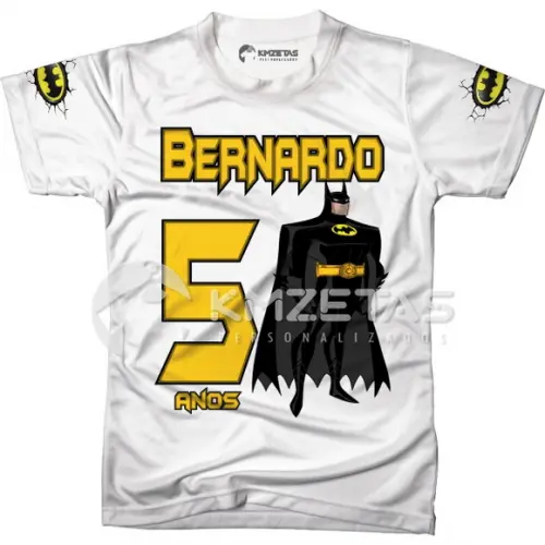 Blusa Batman Infantil Festa Aniversario Personalizada