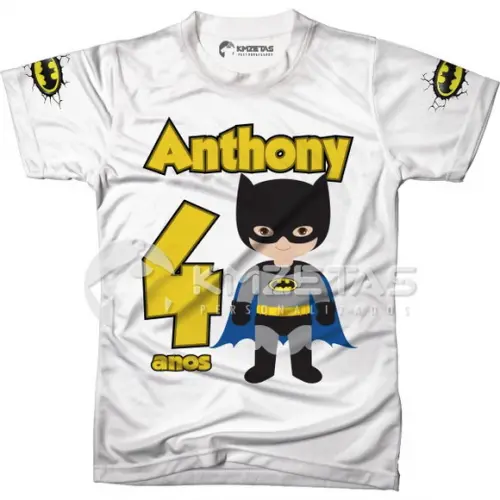 Blusa Batman Festa Infantil Aniversario Personalizada